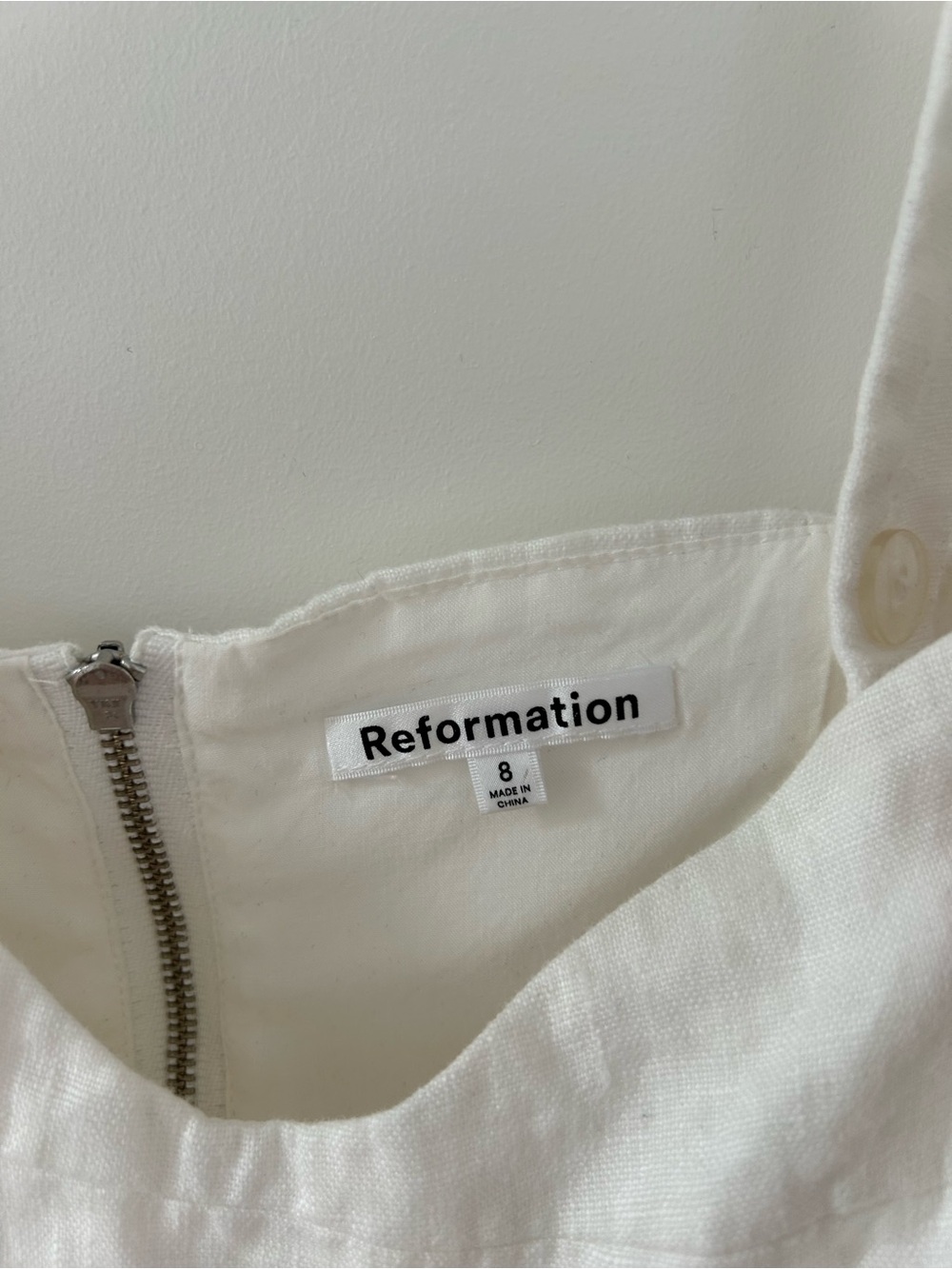 Reformation White Linen-Blend Corset Camisole with Lace-Up Front - Picture 3 of 5